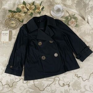 Women’s Black Style & Company Thin Double Breasted  Business Casual Coat Size M